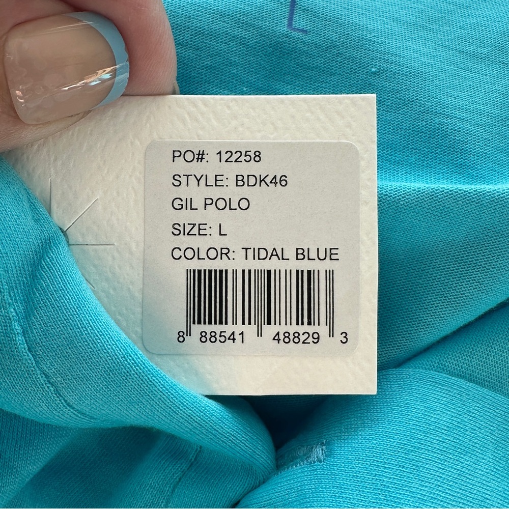 bdraddy mens polo shirt blue green large gil polo golf Athleisure cool new - Picture 6 of 13